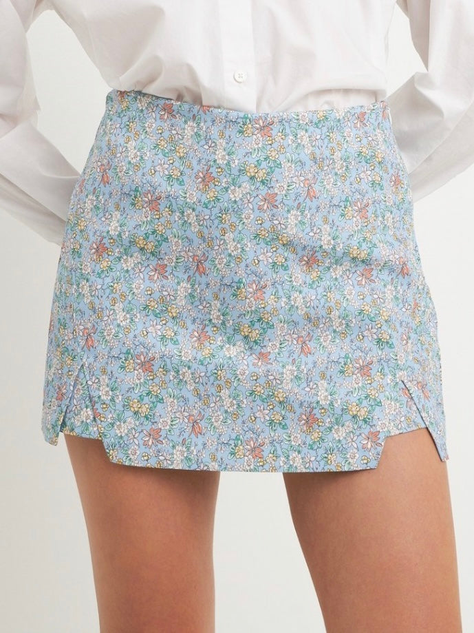Blue Floral Skort