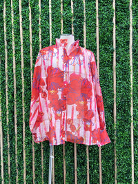 Delicate Red Floral Blouse