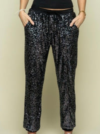 Charcoal Black Sequin Jogger