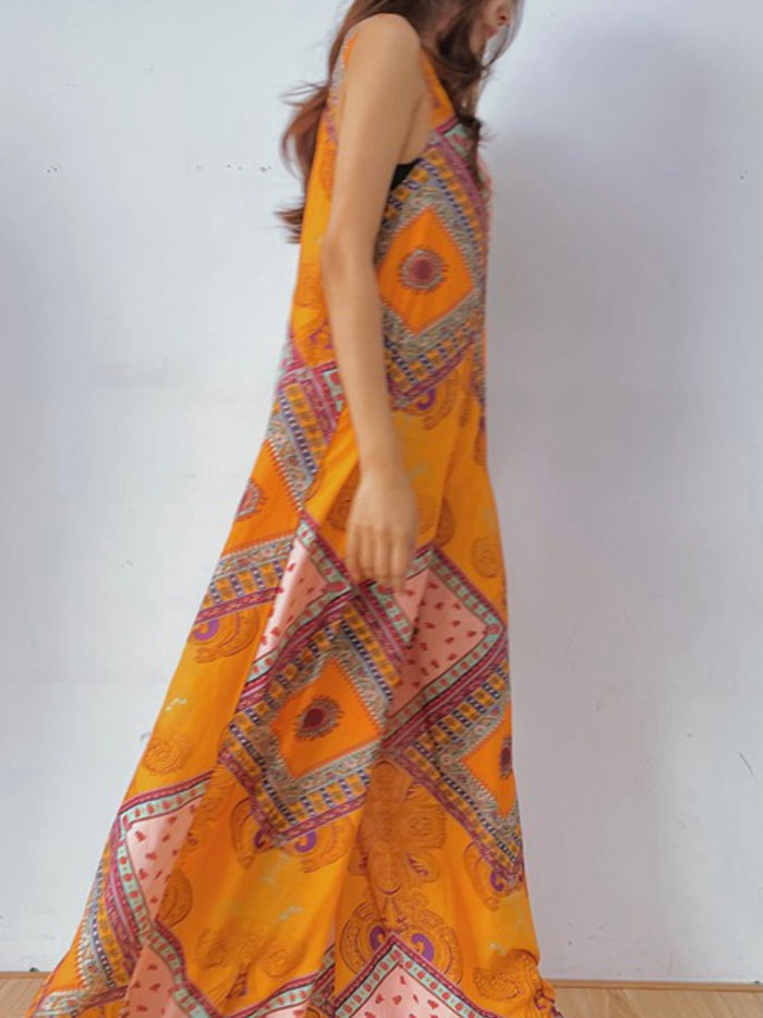 Tangerine Paisley Loose Fit Jumpsuit