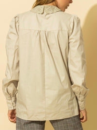 Sage Embroidered Collar Blouse