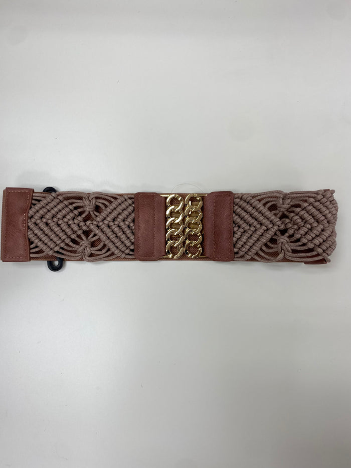 Mauve Braided Elastic Belt