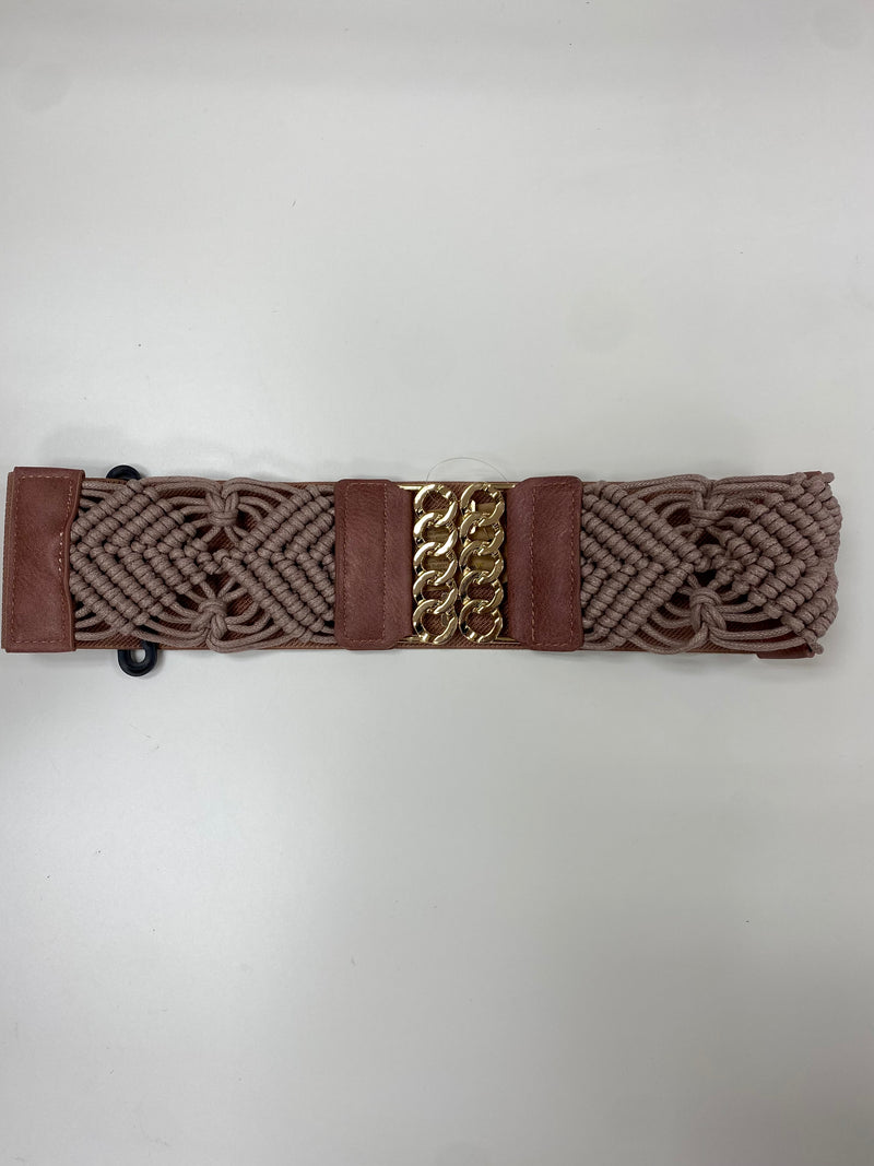 Mauve Braided Elastic Belt