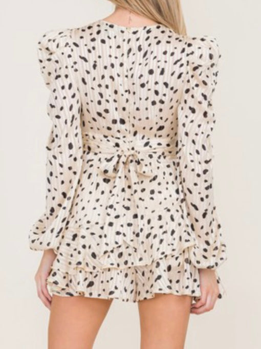 Spotted V Neck Romper