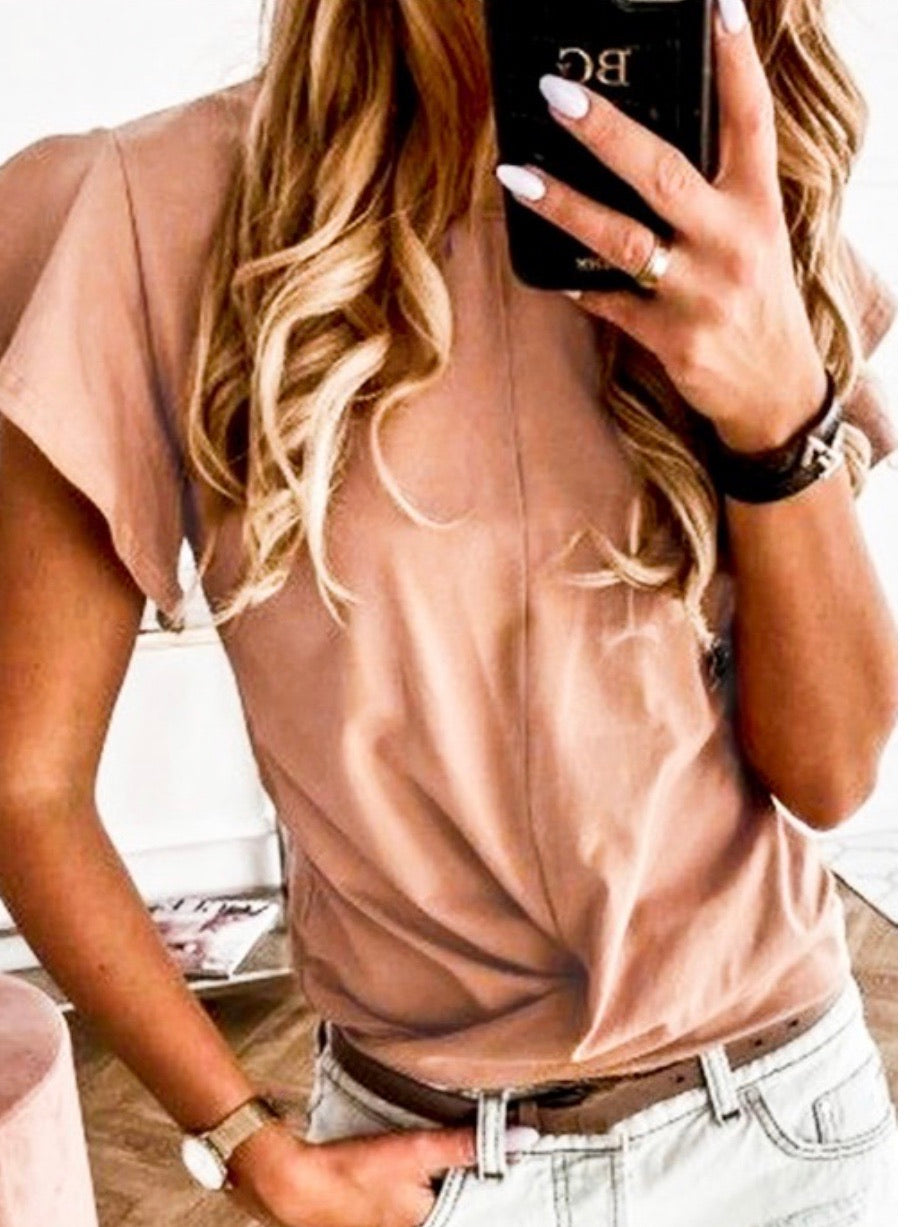 Angel Sleeve Front Knot Top