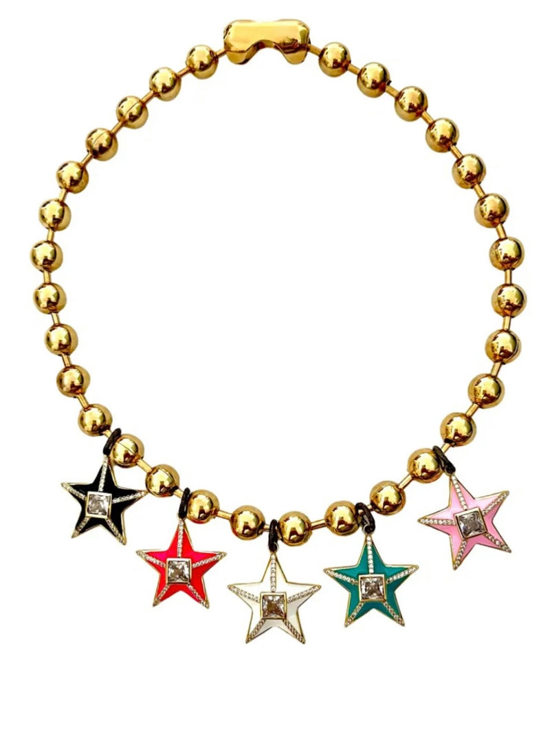 Colored Star Ball Necklace