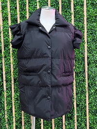 Ruffle Sleeve Puffer Vest