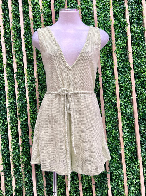 Lime Knit Coverup Romper