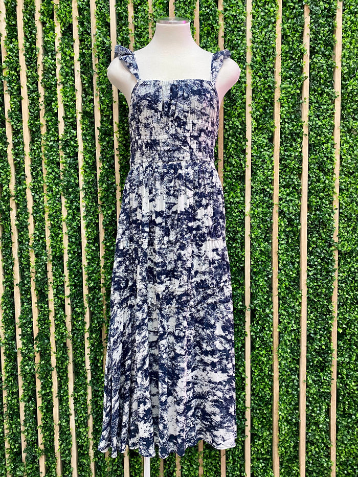 Exquisite Navy Print Maxi Dress