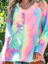 Pastel Tie Dye Hoodie Short Loungewear Set