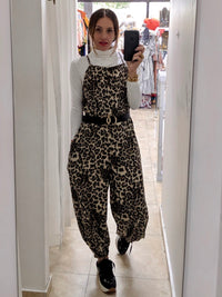 Animal Print Loose Jumpsuit