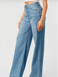 Blue Wide Leg Denim Palazzo