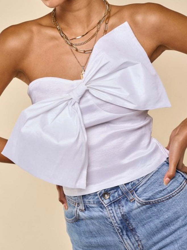 Bow Detail Strapless Top