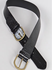 Two Buckle Croc Belt