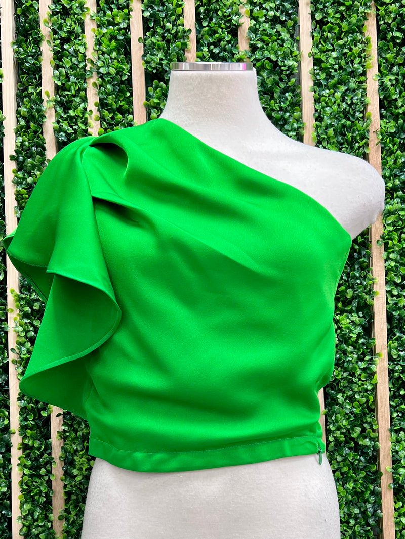 Ruffled One Shoulder Top