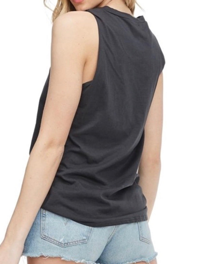 Message Distressed Muscle Tee