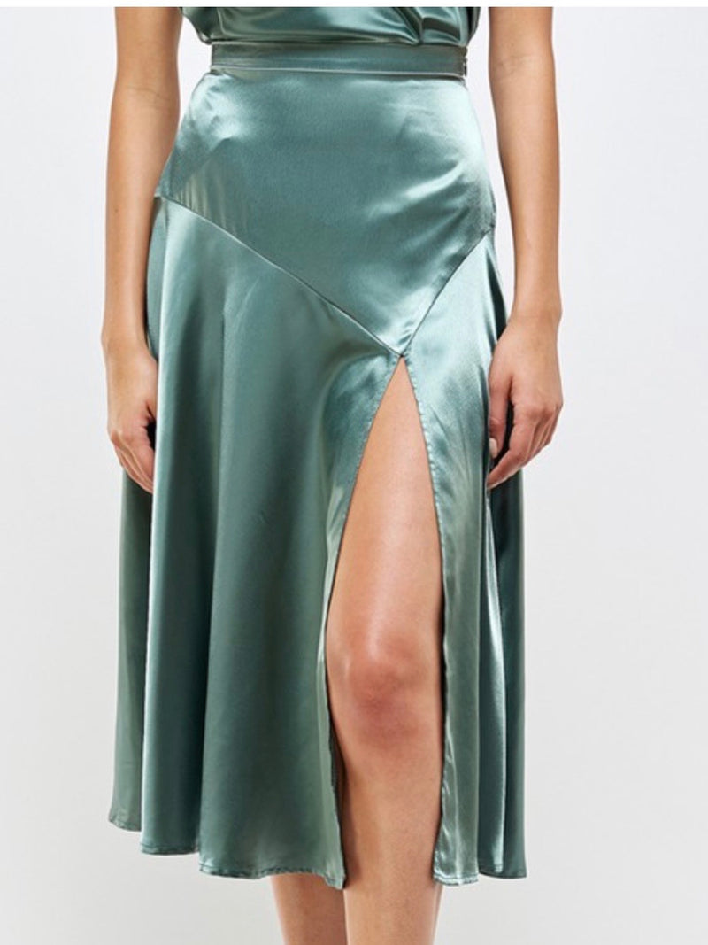 Front Slit Midi Skirt