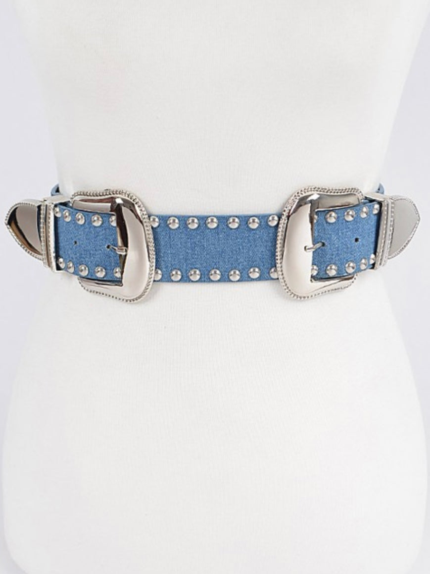 Double Buckle Denim Belt