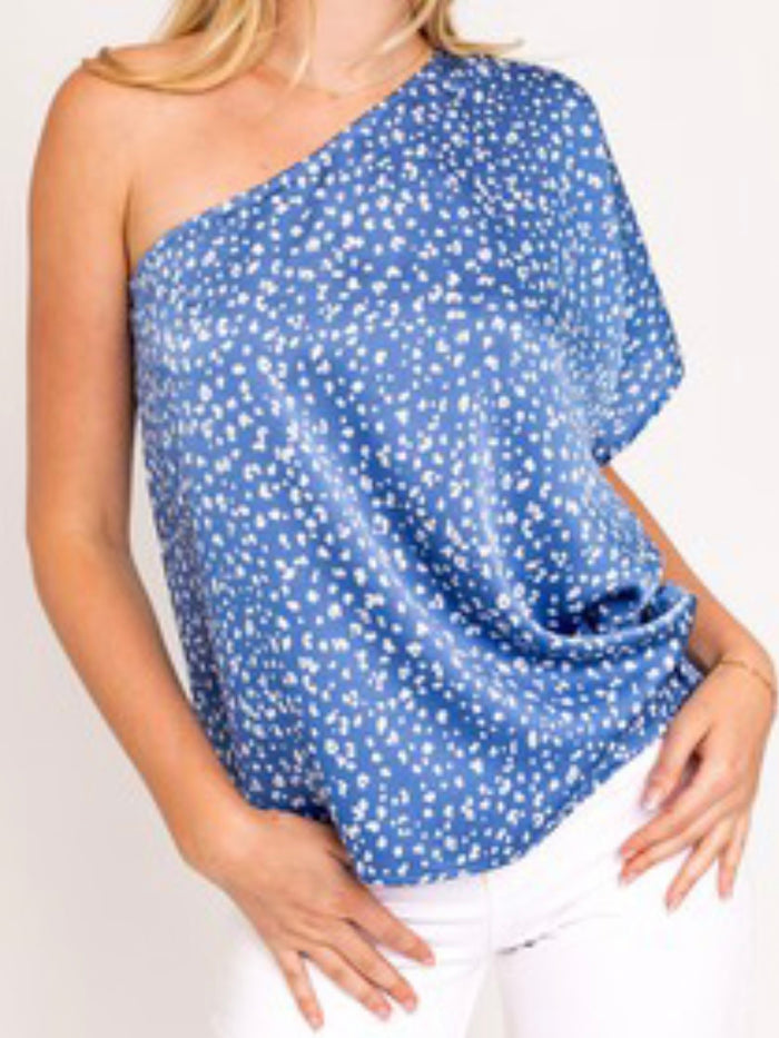 Blue Print One Shoulder TOp