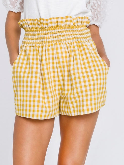 Yellow Checker Shorts