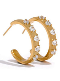 Zirconia Studded Hoops