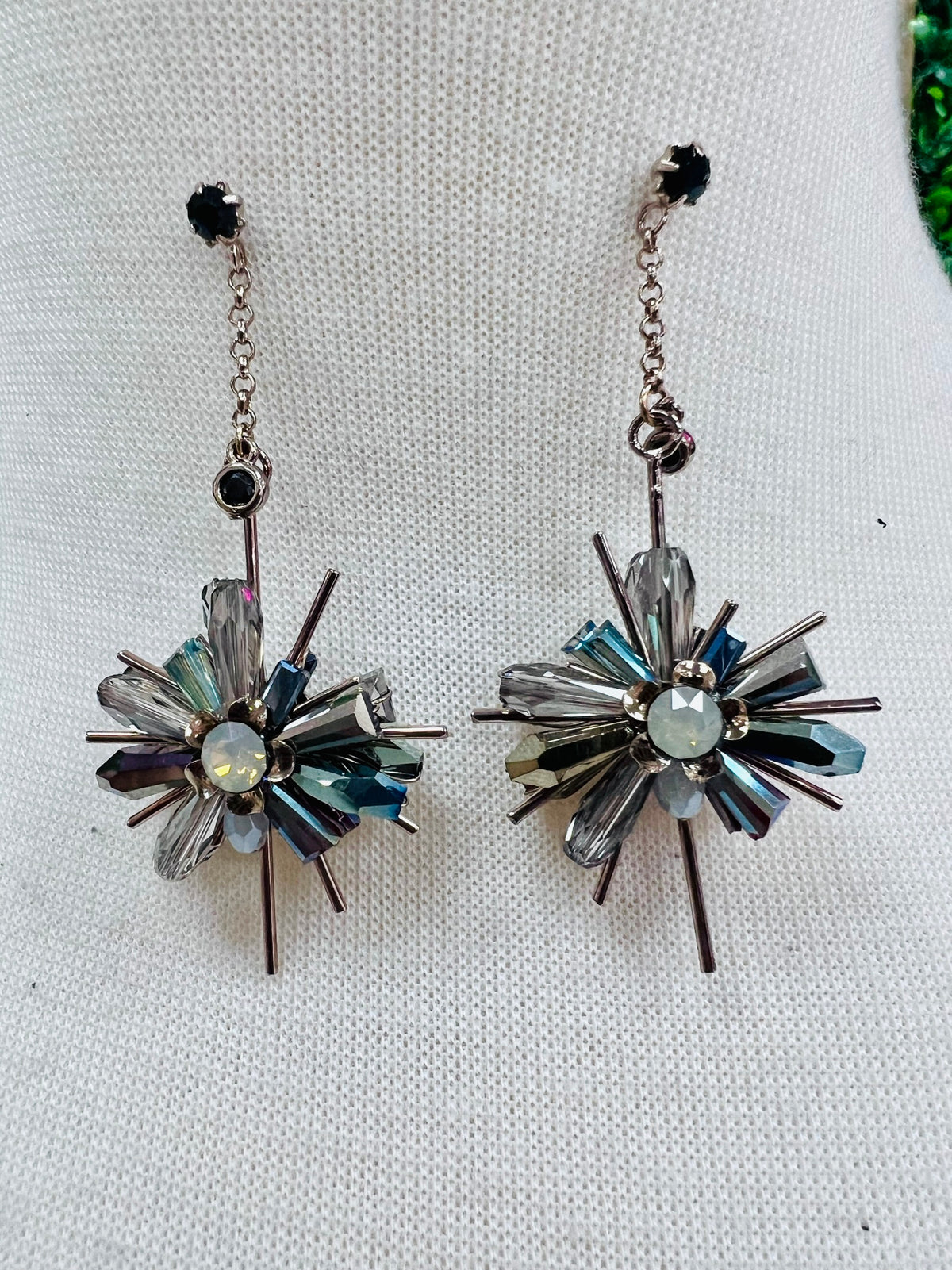 Delicate Stone Starburst Drop Earrings