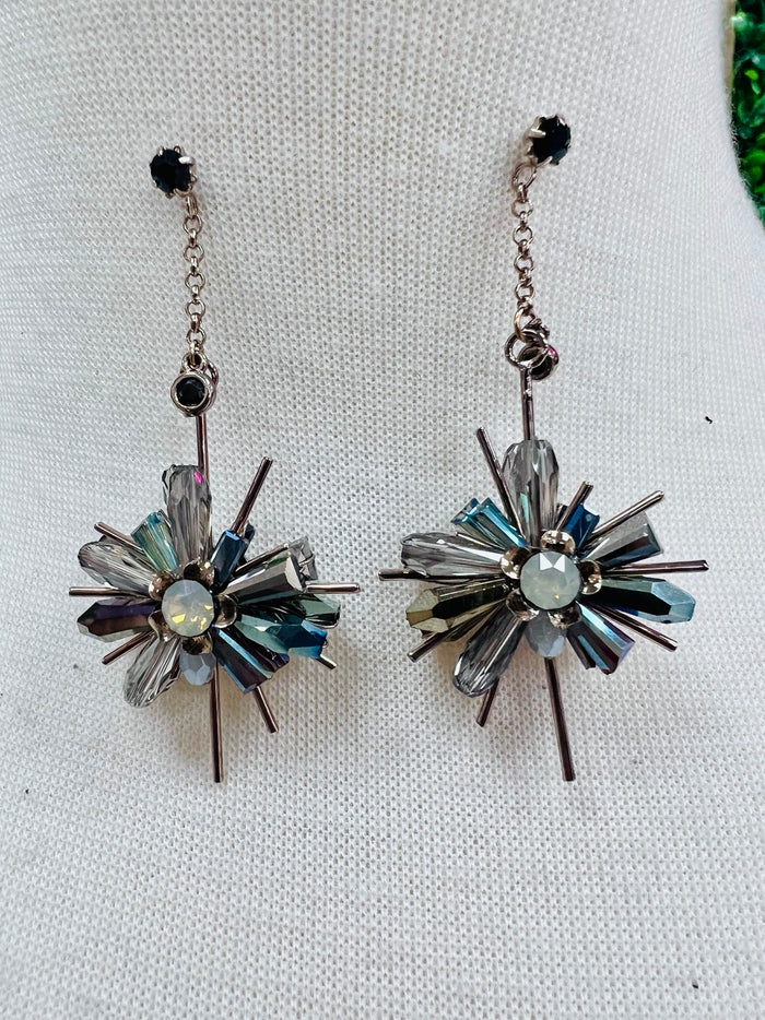 Delicate Stone Starburst Drop Earrings