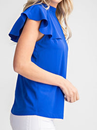 Ruffled Mock Neck Top