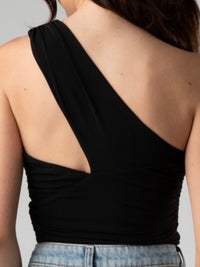 UNique Black One Shoulder Bodysuit