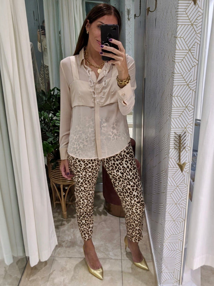 Champagne Crop Detail Blouse
