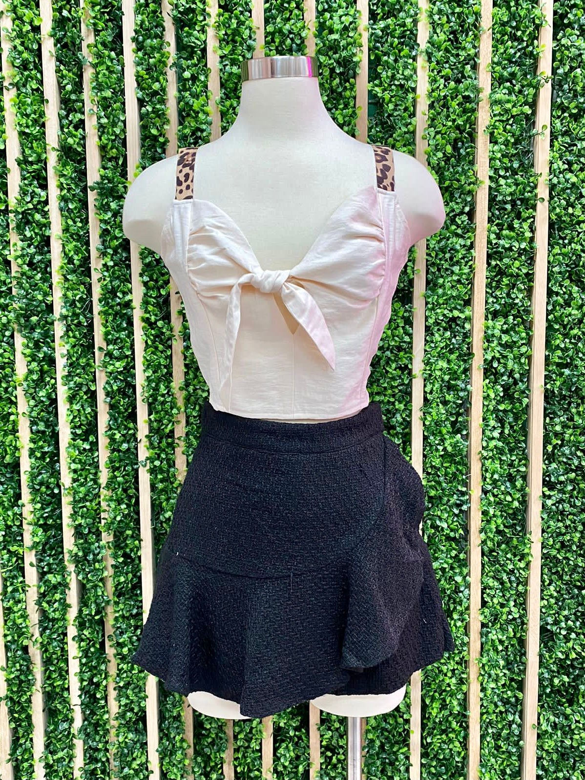 Animal Print Straps Crop Top