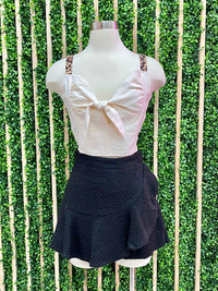 Animal Print Straps Crop Top