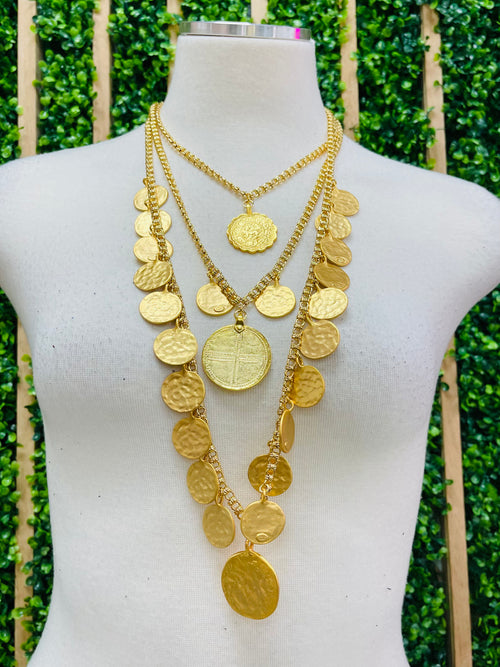 Exquisite KJL Coin Layer Necklace