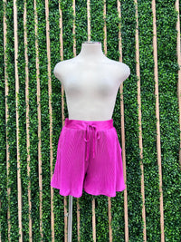 Button Down Peated Short Pant Set