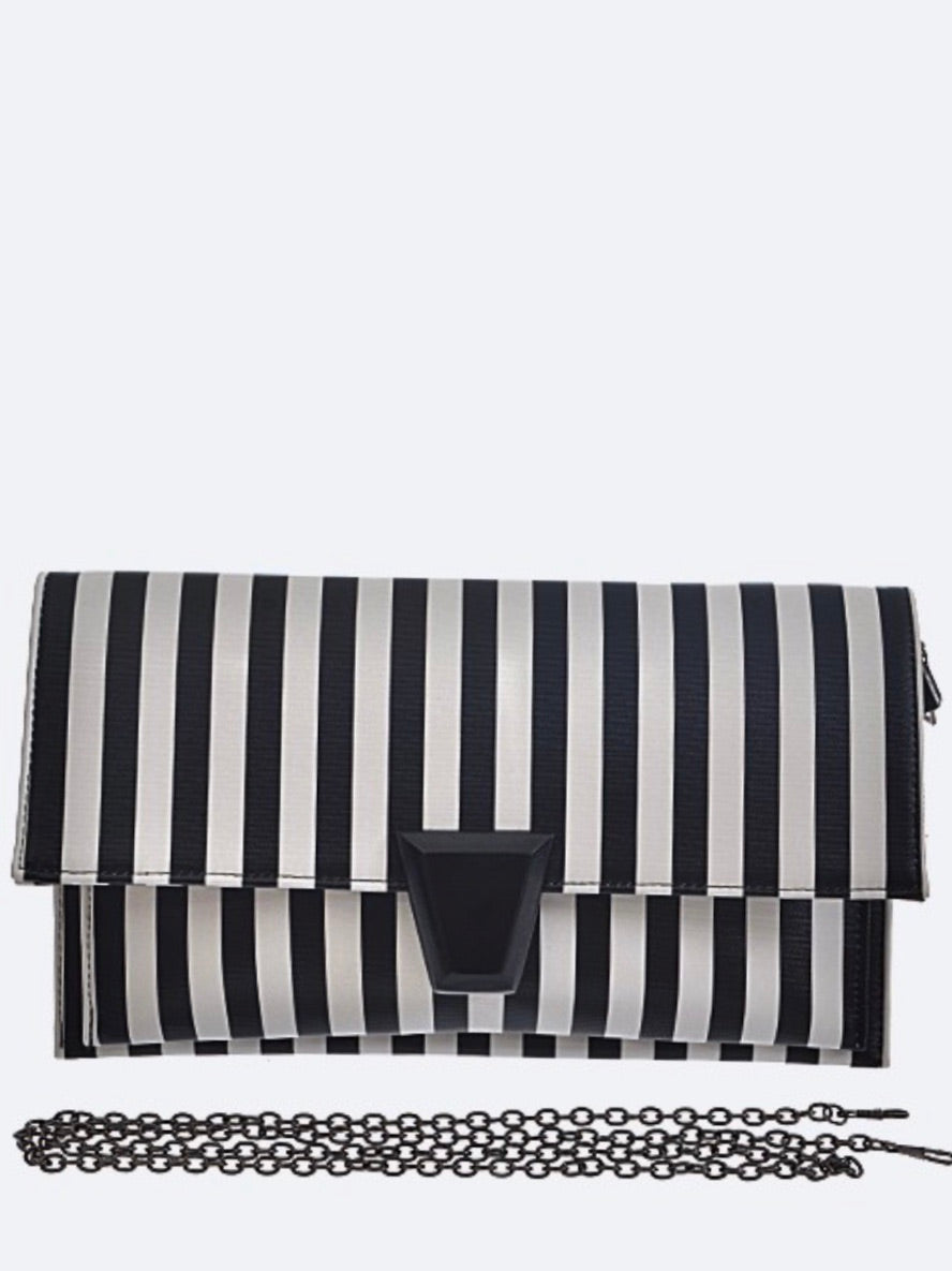 Striped Clutch