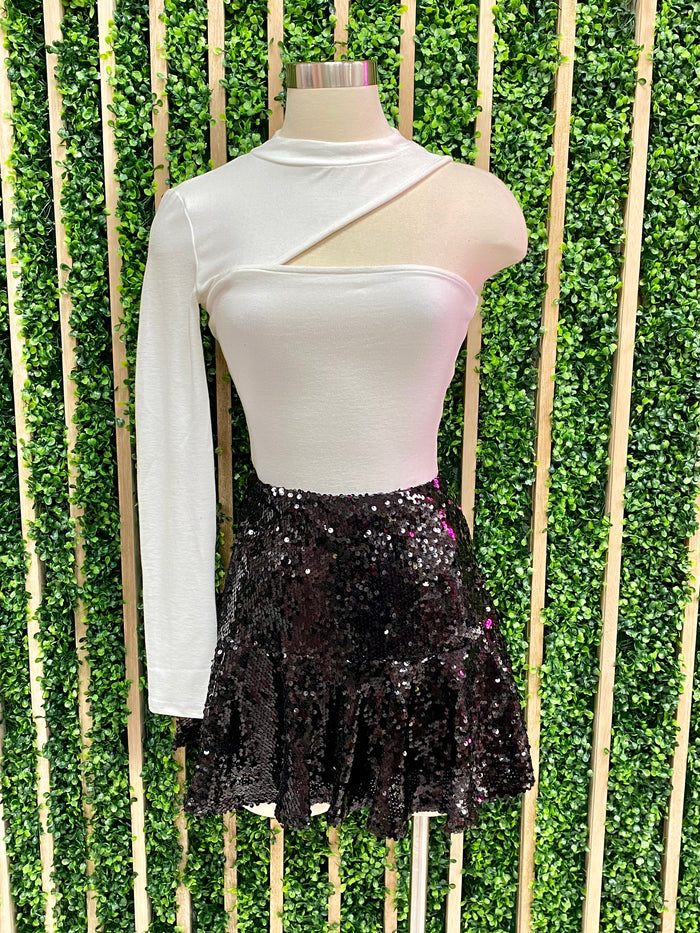 Black Sequin Skirt