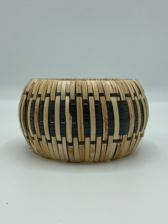 Black and Beige Wood Bangle