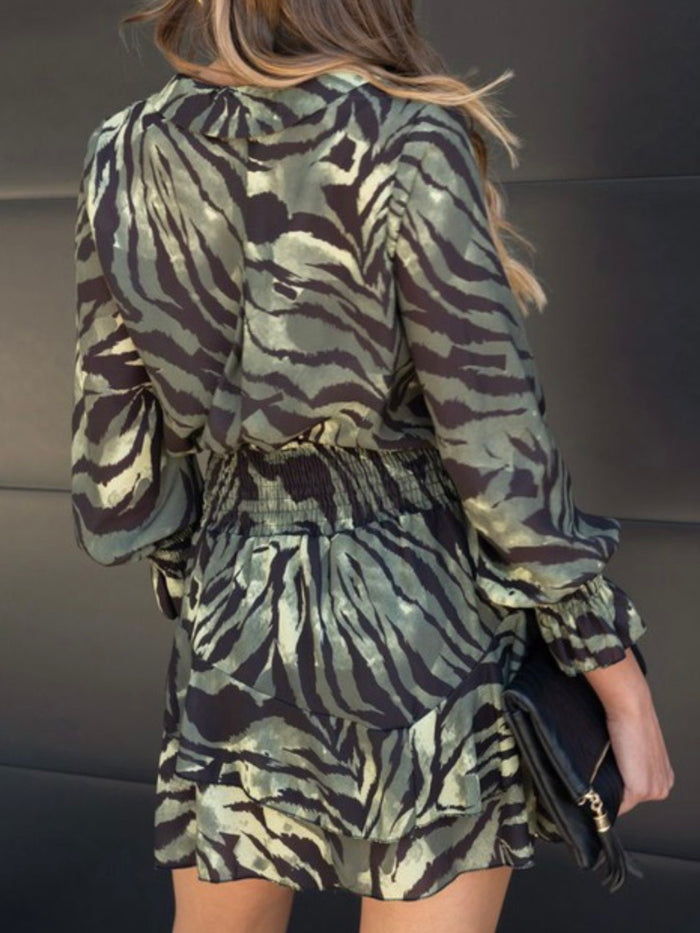 Tiger Print Bell Sleeve Top
