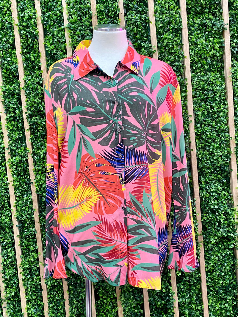 Pink Tropical Tunic Top