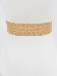 Khaki Leaf Buckle Elastic Belt