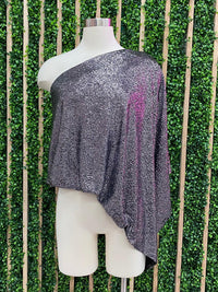 Metallic One Shoulder Top