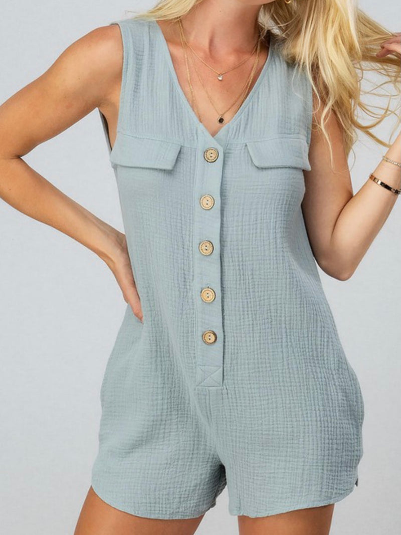 Gauze Sleeveless Romper