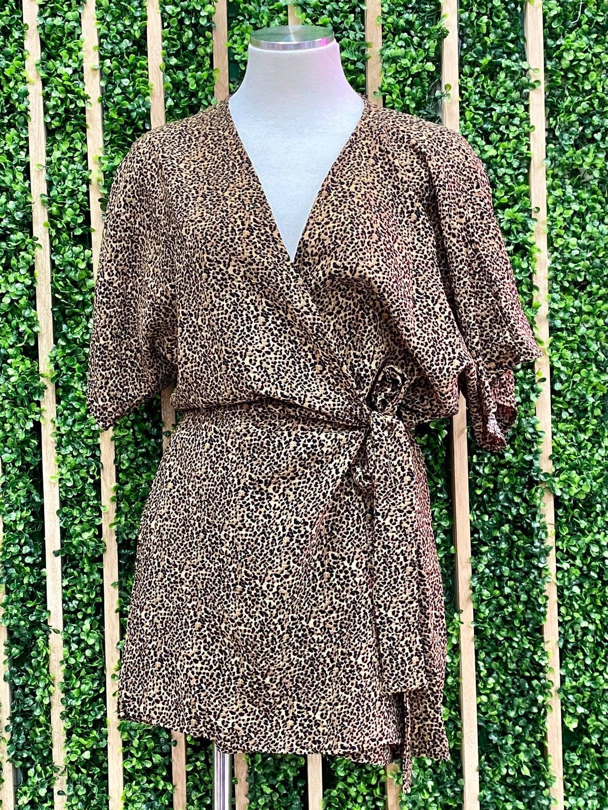 Animal Print Crossed Romper