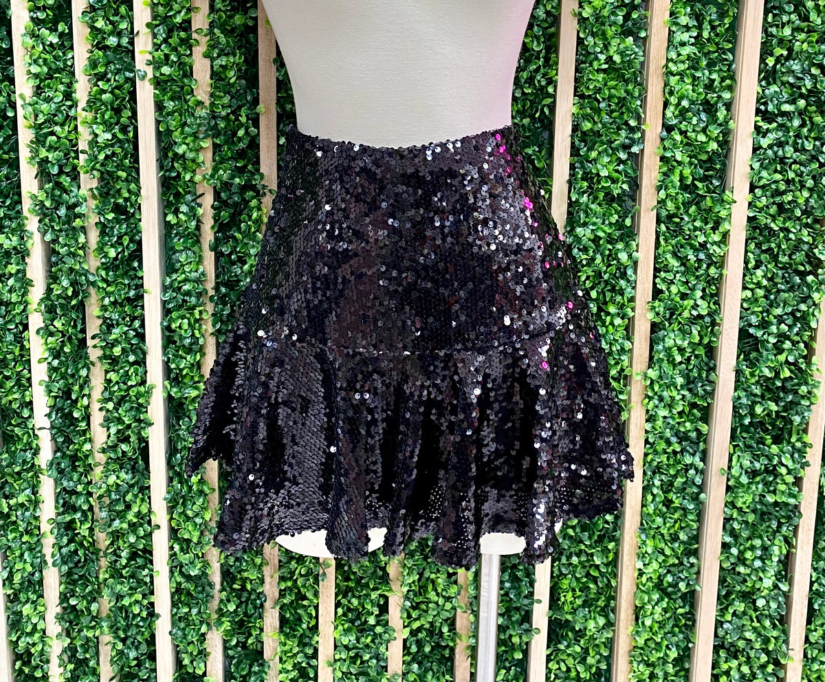 Black Sequin Skirt