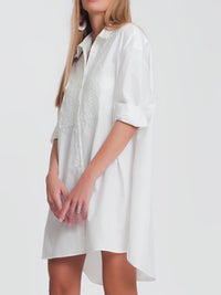 Eyelet Detail Shirt Dress