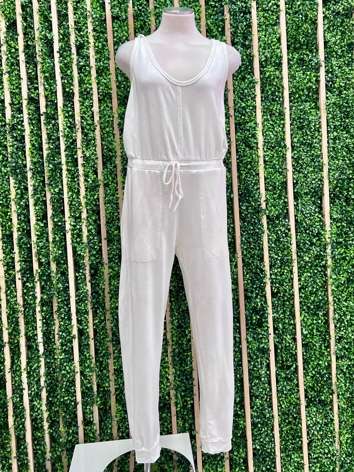 French Terry Sleeveless Jumpsuit