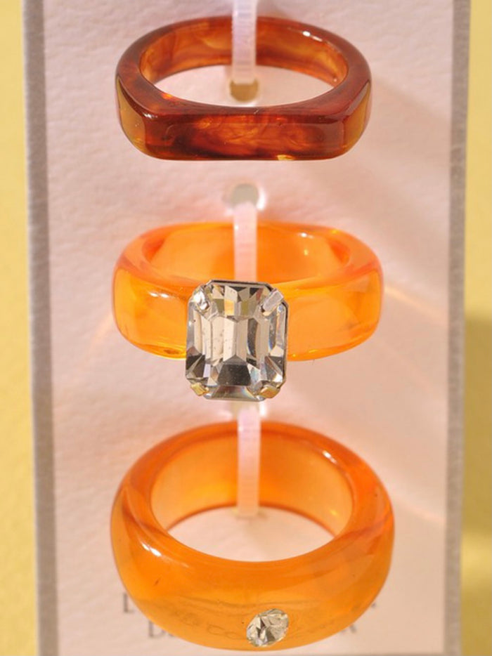 Brown Lucite Stack Rings