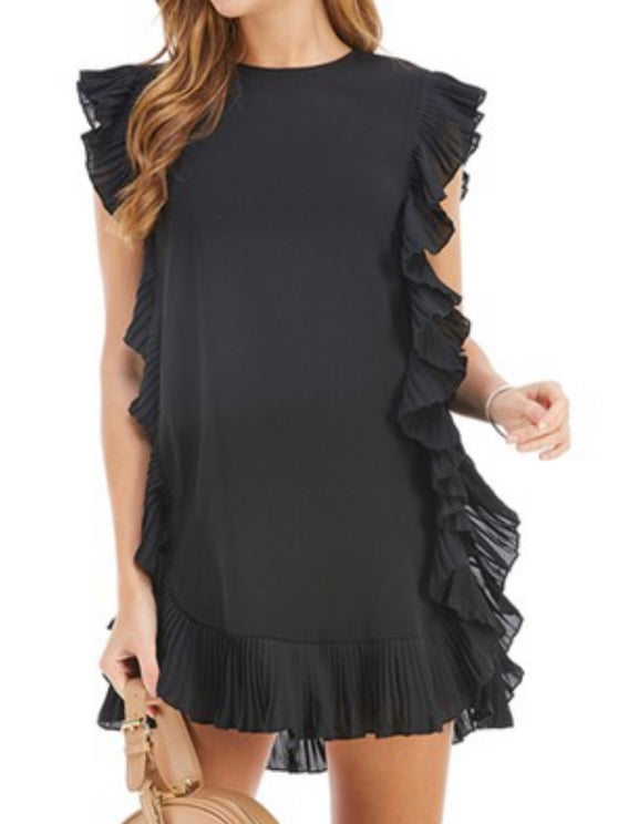 Side Ruffle Trim Dress