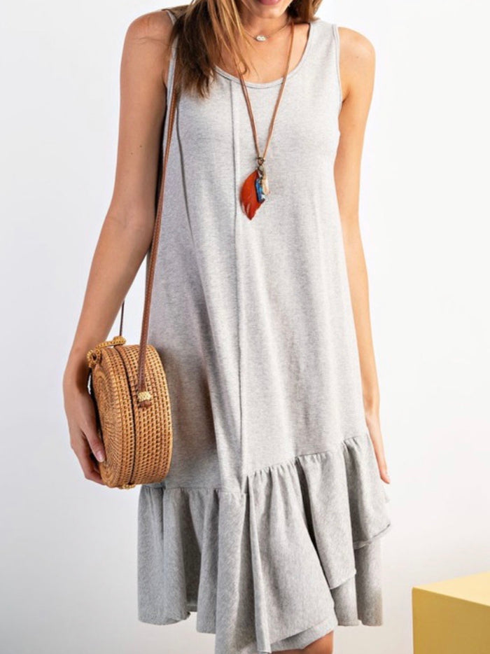 Tiered Sleeveless Midi Dress