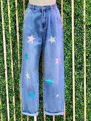 Star Print Slouchy Jeans